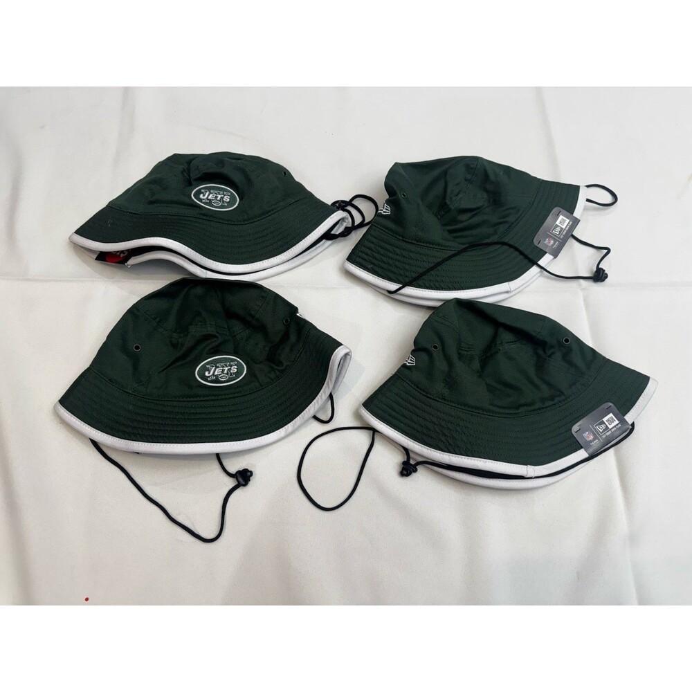 New York Jets New Era NFL Bucket Hats 4 Pack Cap Adult NWT Sizes: 2x M-L, 2x S-M